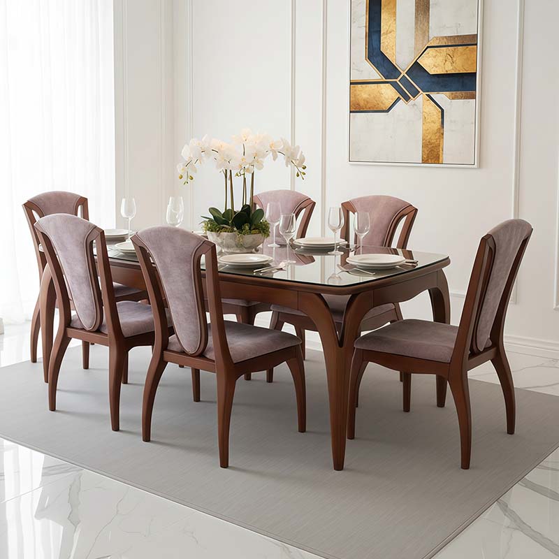 HI-TECH Dining Table Set with Glass Top - Image 2